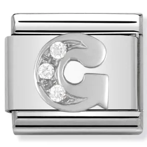Initiales de Nomination Bijoux Lettre G Argent
