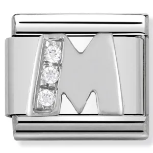 Charme en argent lettre M initiale de nomination bijoux