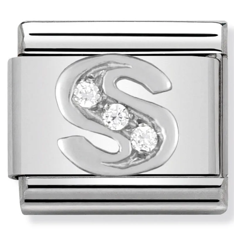 Charme en argent lettre S initiale de bijoux de nomination