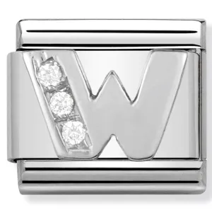 Charme en argent lettre W pour bijoux initiales de nomination