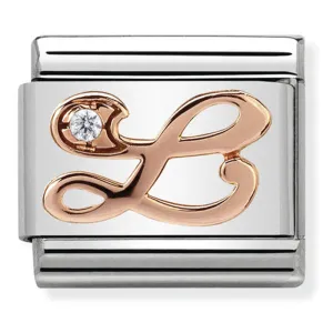 Initiales de nomination Bijou Lettre L Charme Or rose