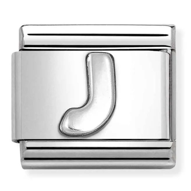 Initiales de nomination Bijoux Lettre J en argent Charme