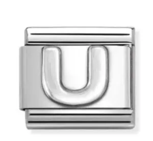 Charme Lettre U en Argent pour Bijoux Initiales de Nomination