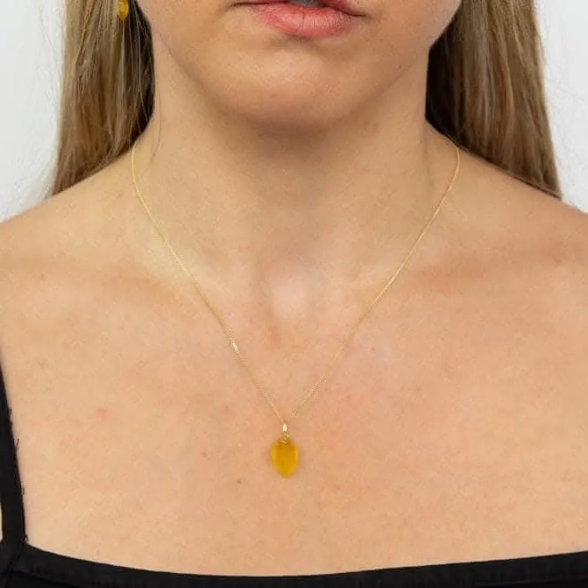 Pendentif en calcédoine pierre de naissance plaqué or jaune de novembre P4985 Beginnings Jewellery