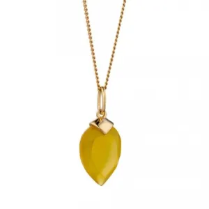 Pendentif en calcédoine pierre de naissance plaqué or jaune de novembre P4985 Beginnings Jewellery
