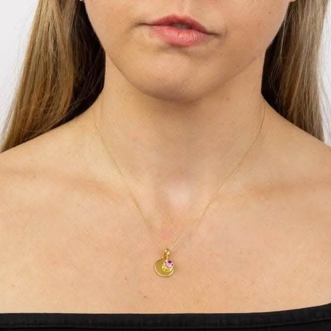 Collier Swarovski P5017 Débuts Bijoux avec Disque Gravable en Or Jaune Octobre Pierre de Naissance