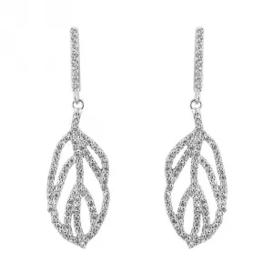 Boucle d'oreille en feuille organique avec zirconium E6250C Beginnings Jewellery