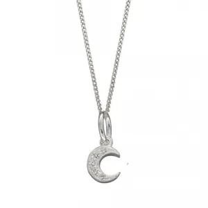 Pendentif Croissant de Lune Pavé avec Zirconia P4973C Beginnings Jewellery