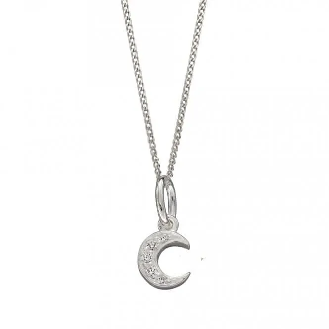 Pendentif Croissant de Lune Pavé avec Zirconia P4973C Beginnings Jewellery