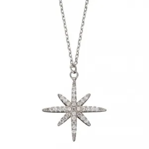 Collier Étoile en Zircone Pavée N4421C - Bijoux Beginnings