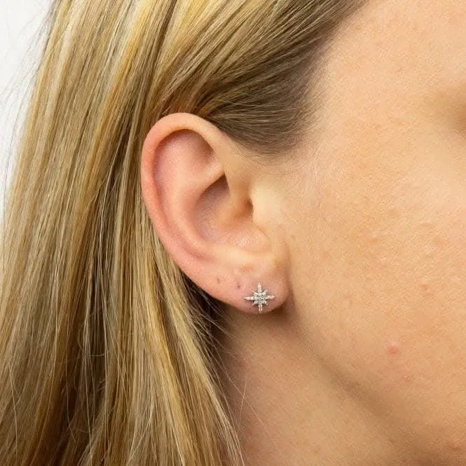 Boucles d'oreilles à clous Étoile en zircone pavé E5987C Beginnings Jewellery