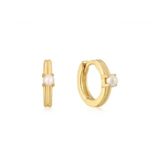 Boucles d'oreilles huggie à cabochon de perle E043-03G Ania Haie Jewellery