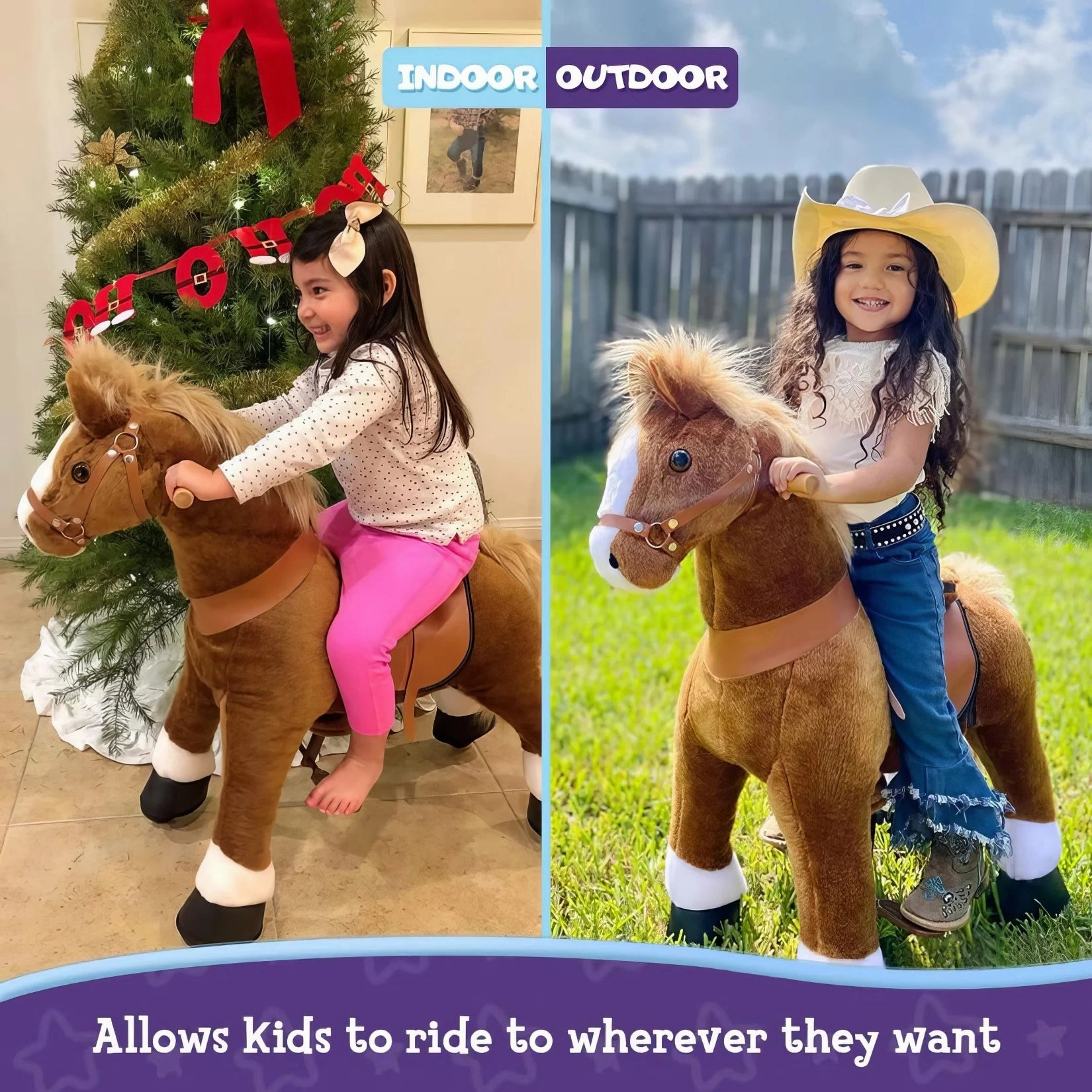 PonyCycle Mechanically Walking Ride-On - Brown Horse - Age 3-5 Years