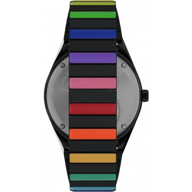 Q Timex Rainbow Bracelet en Acier Inoxydable Extensible Montre TW2V65900