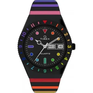 Q Timex Rainbow Bracelet en Acier Inoxydable Extensible Montre TW2V65900