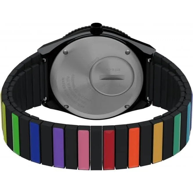 Q Timex Rainbow Bracelet en Acier Inoxydable Extensible Montre TW2V65900