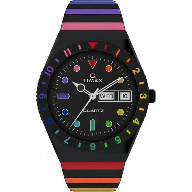 Q Timex Rainbow Bracelet en Acier Inoxydable Extensible Montre TW2V65900