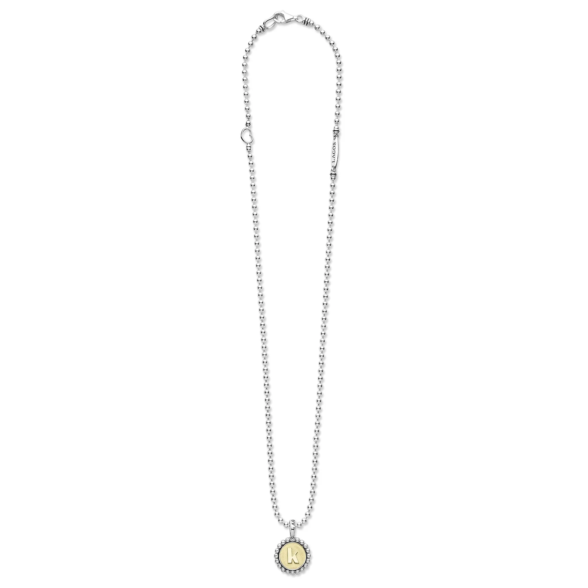 Collier Signature Caviar avec Charme Initiale K en Bijou Caviar