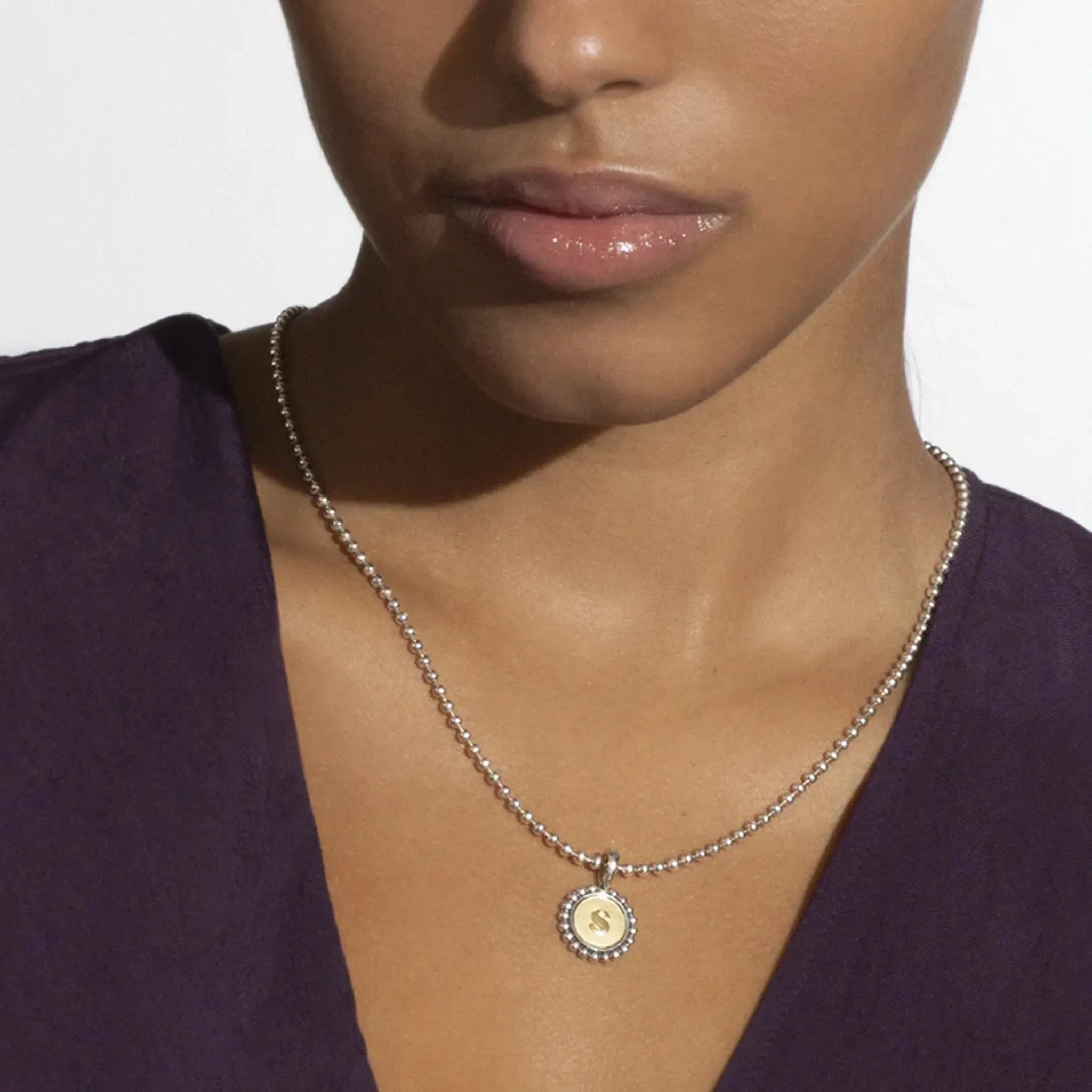Collier Signature Caviar avec Charme Initiale K en Bijou Caviar