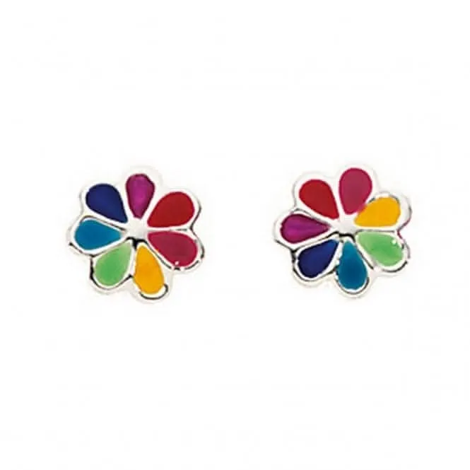 Silver & Co Beginnings Boucles d'oreilles à clous en argent 925 avec émail multicolore Bijoux Beginnings