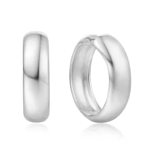 Boucles d'oreilles larges et dodues en argent Huggie E064-08H Ania Haie Jewellery