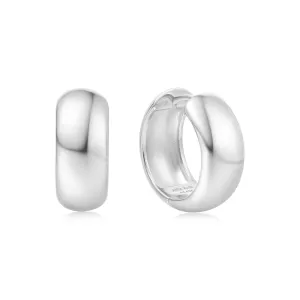 Boucles d'oreilles Huggie potelées argentées taille moyenne E064-06H Ania Haie Jewellery