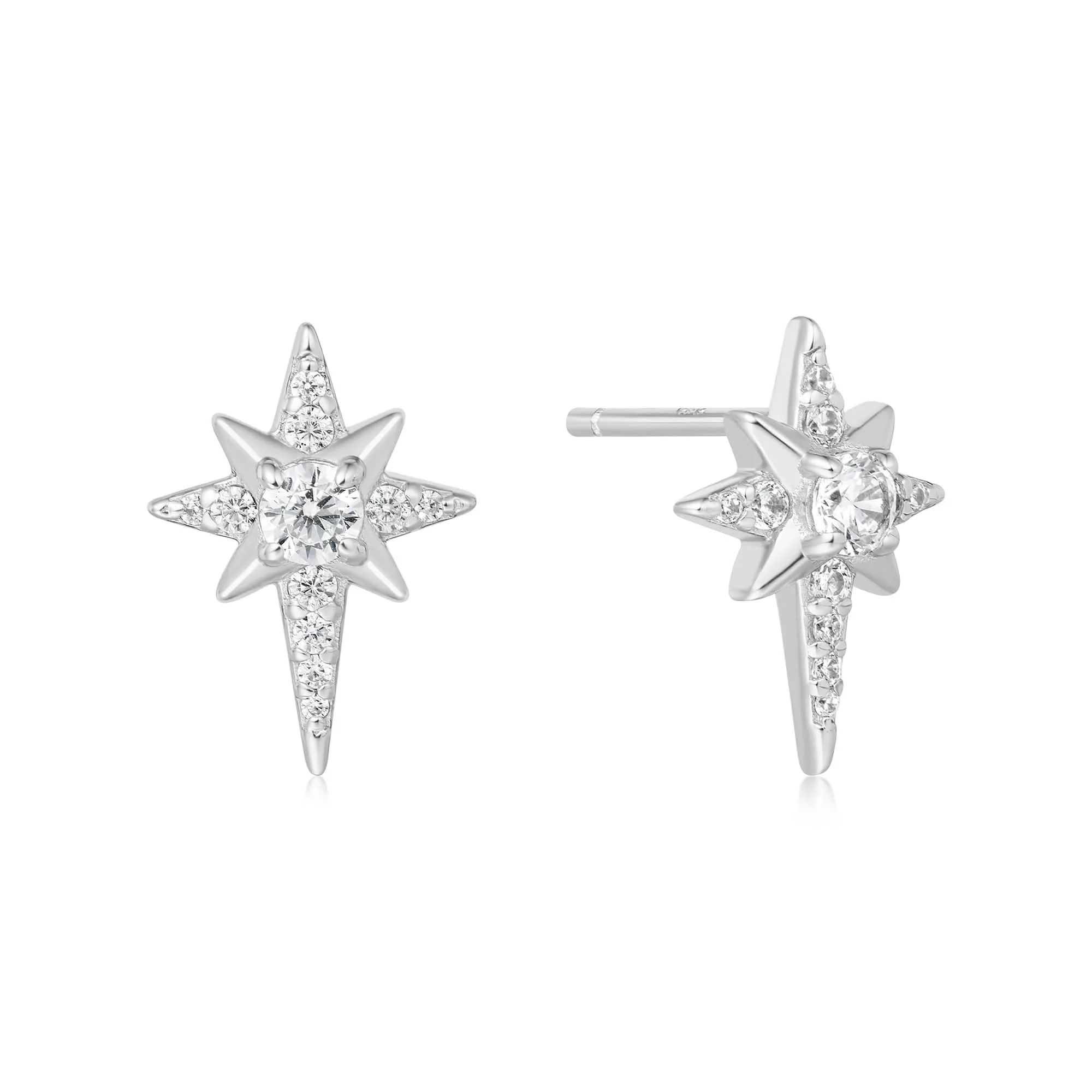 Boucles d'oreilles à clous Étoile à huit branches en argent E065-02H Ania Haie Jewellery