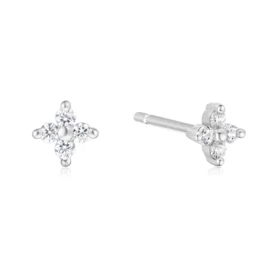 Boucles d'oreilles à clous à quatre pétales en argent E064-01H Ania Haie Jewellery