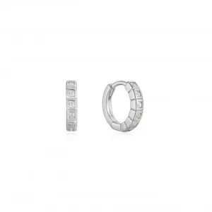 Boucles d'oreilles Huggie à effet glamour argenté E037-05H Ania Haie Jewellery