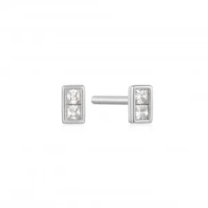 Boucles d'oreilles à clous mini argentées glamour E037-02H Ania Haie Jewellery