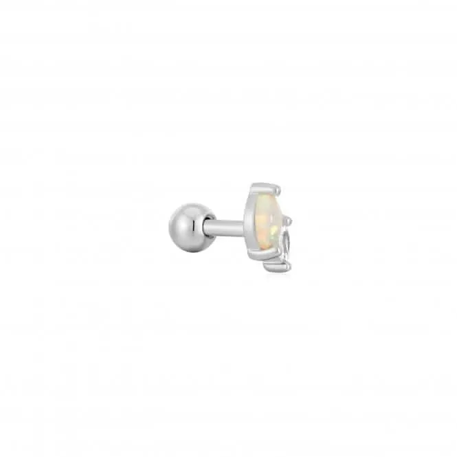 Boucle d'oreille simple Silver Kyoto Opal et Sparkle Marquise Barbell E047-07H Ania Haie Jewellery