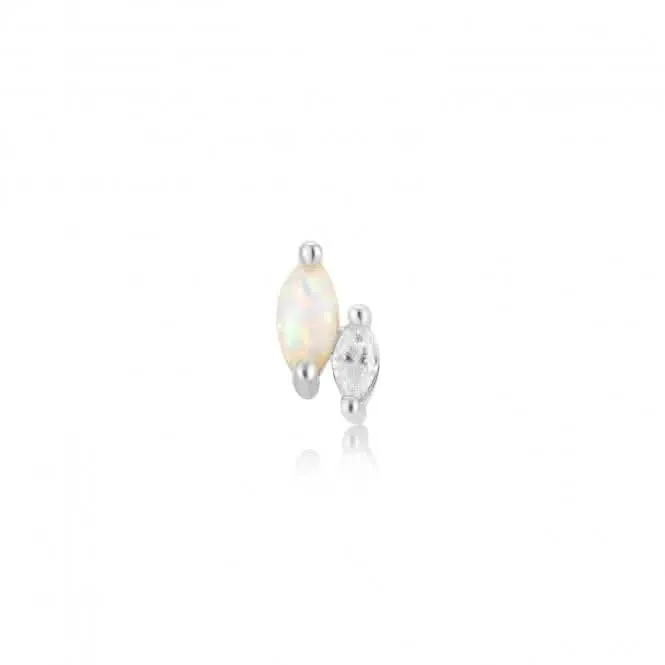 Boucle d'oreille simple Silver Kyoto Opal et Sparkle Marquise Barbell E047-07H Ania Haie Jewellery