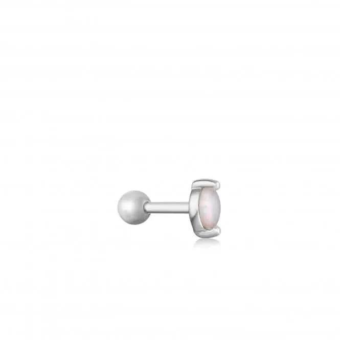Boucle d'oreille simple Silver Kyoto Opal Marquise Barbell E035-12H par Ania Haie Jewellery