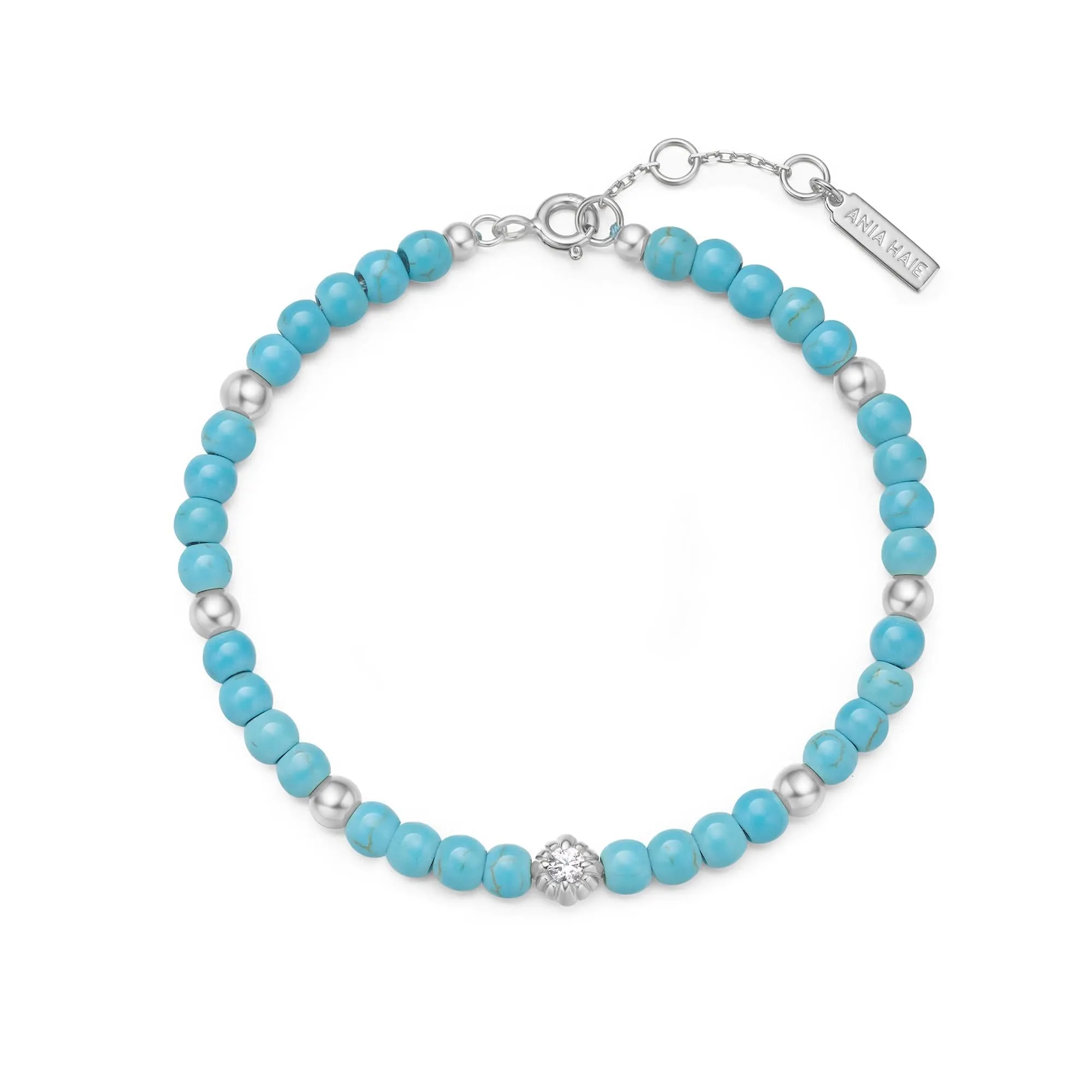 Bracelet en Turquoise Créée en Laboratoire Argenté B063-04H Ania Haie Jewellery