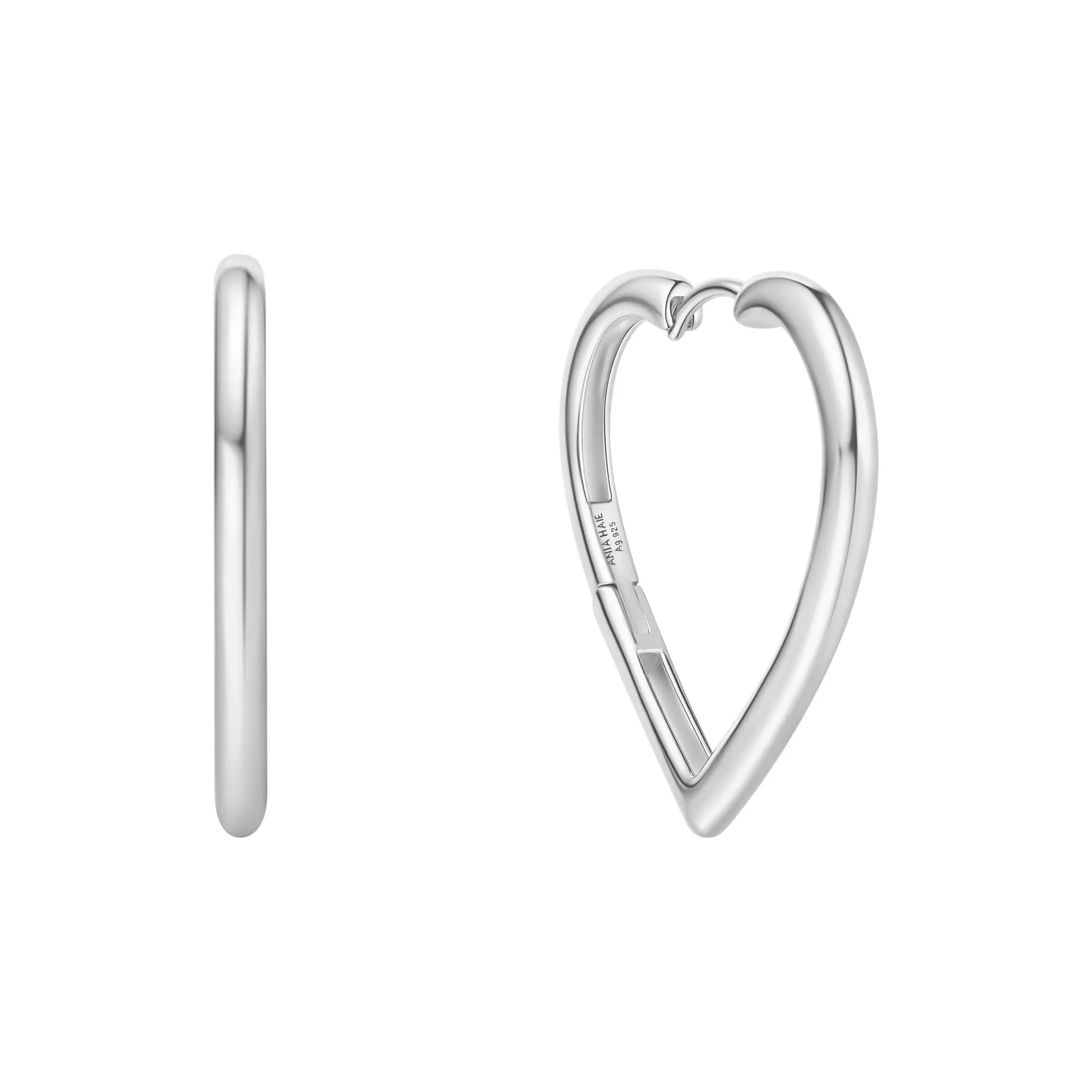 Boucles d'oreilles grands cœurs en argent E064-07H Ania Haie Jewellery