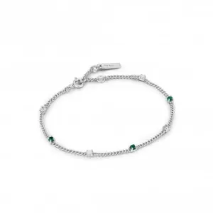 Bracelet Chaîne en Malachite Argentée B039-01H-M Bijoux Ania Haie