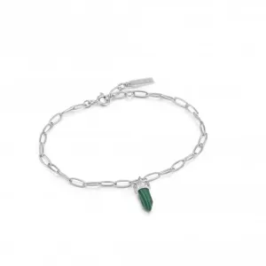Pendentif Bracelet Point en Malachite Argenté B039-02H-M Bijoux Ania Haie