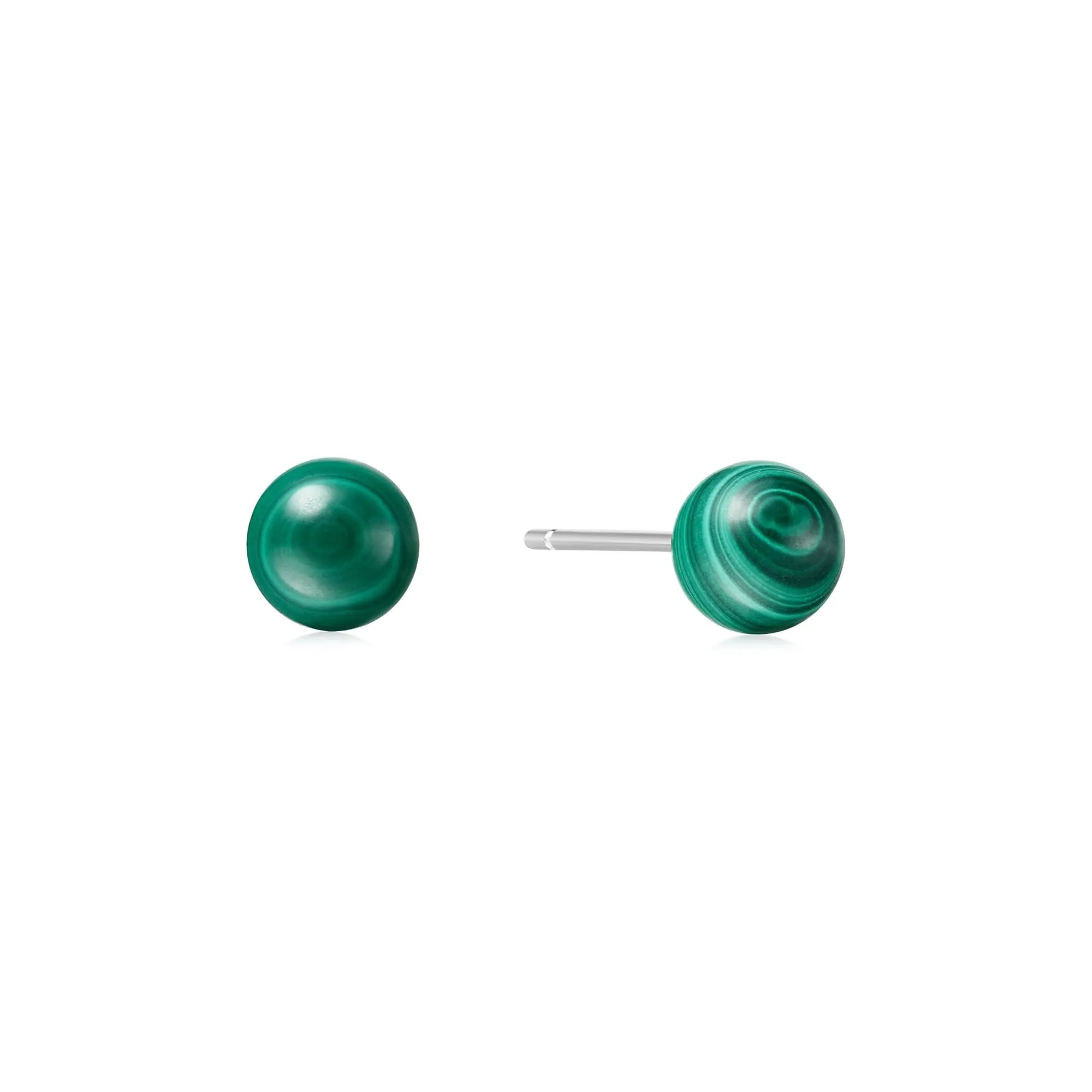 Boucles d'oreilles à clous Sphère Malachite Argent E063-02H Ania Haie Jewellery