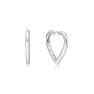 Boucles d'oreilles cœur moyen en argent E064-03H Ania Haie Jewellery