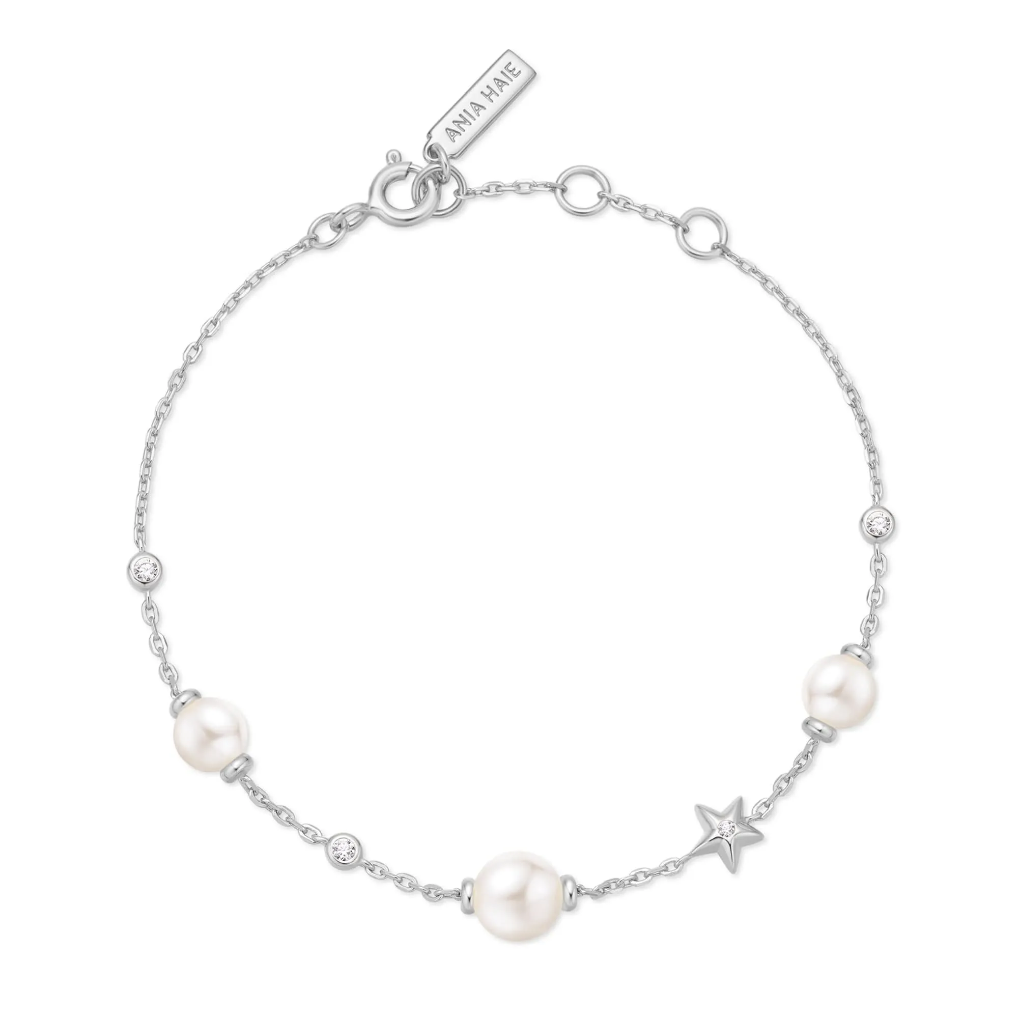 Bracelet Perle d'Argent et Station Étoile B065-05H Ania Haie Bijoux