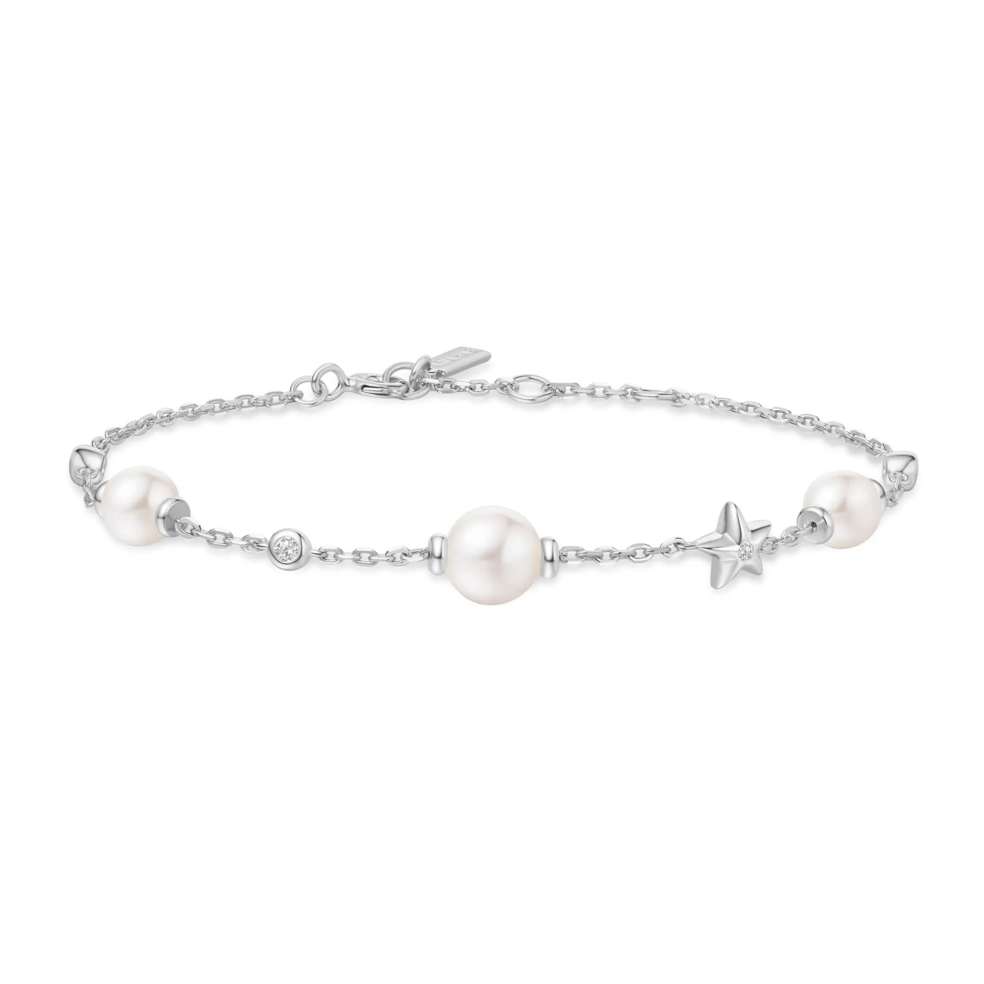 Bracelet Perle d'Argent et Station Étoile B065-05H Ania Haie Bijoux