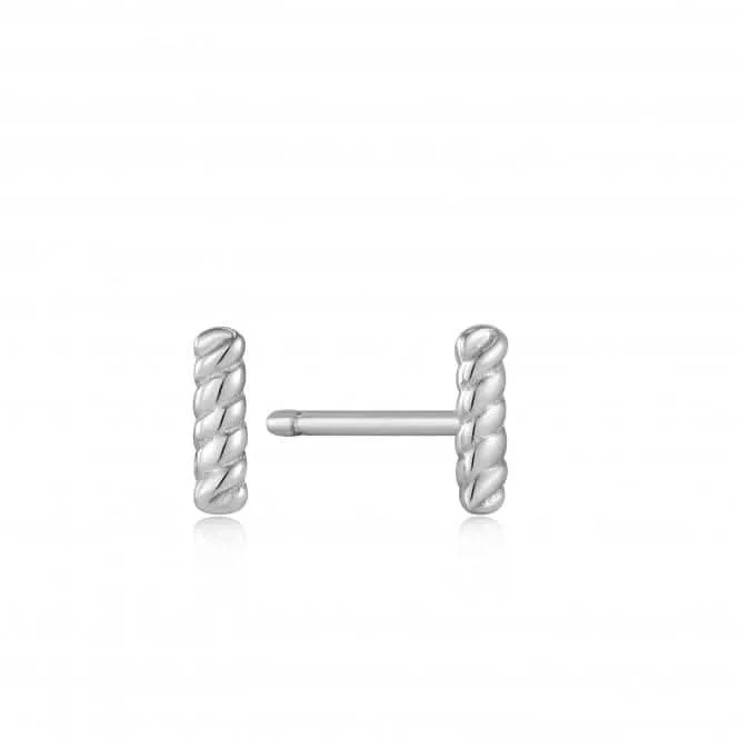 Boucles d'oreilles à barrette en corde argentée E036-01H Ania Haie Jewellery