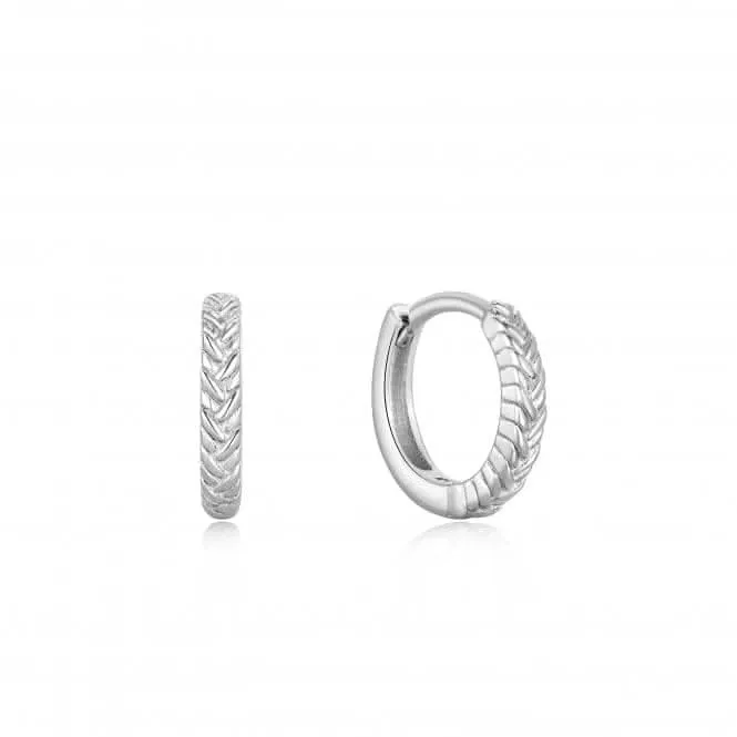 Boucles d'oreilles huggie à corde argentée E036-03H Ania Haie Jewellery