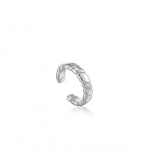Bracelet d'oreille torsadé lisse argenté E038-04H Ania Haie Jewellery