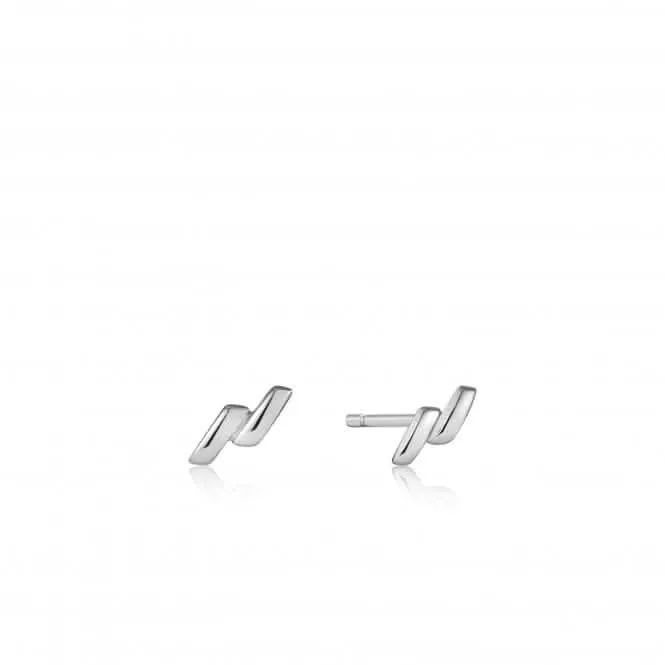Boucles d'oreilles à clous Silver Smooth Twist E038-01H Ania Haie Jewellery