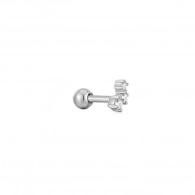 Boucle d'oreille simple barre de galaxy étincelante argentée E047-11H Ania Haie Jewellery