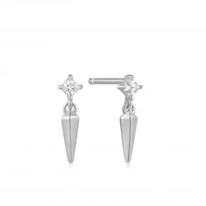 Boucles d'oreilles à clous piquants étincelants argentés E041-03H-W Ania Haie Jewellery