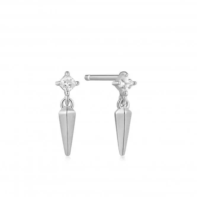 Boucles d'oreilles à clous piquants étincelants argentés E041-03H-W Ania Haie Jewellery