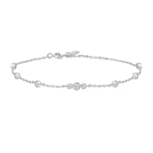 Bracelet à breloques en zirconium cubique avec bordure étincelante argentée B065-03H Ania Haie Jewellery