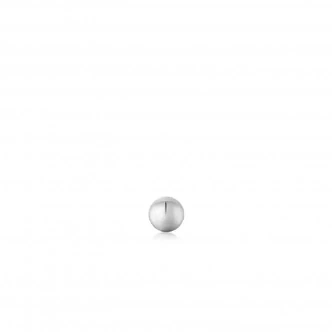 Boucle d'oreille simple à bille sphérique argentée E035-02H Ania Haie Jewellery